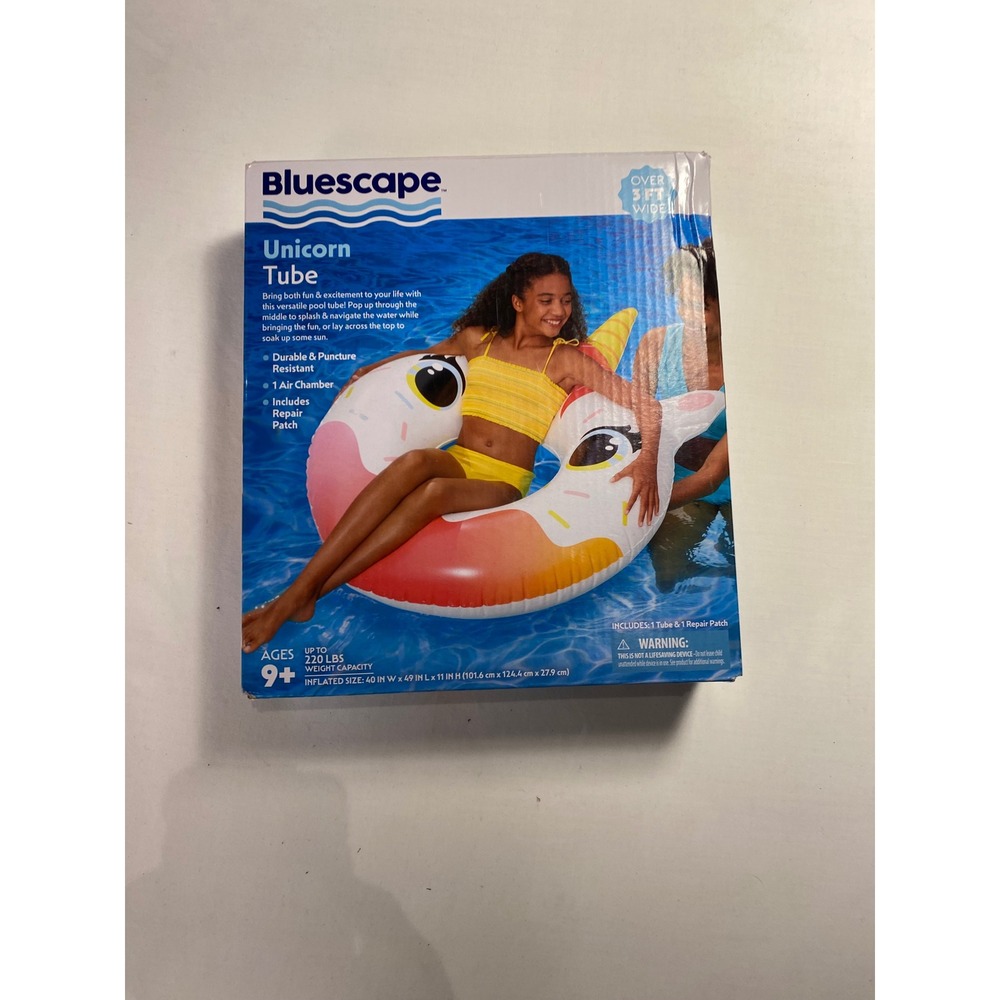 Bluescape Unicorn Tube Inflatable Pool Float Over 3 FT Wide K11055001 New